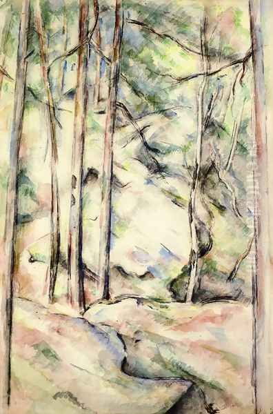 In the Woods IV Oil Painting by Paul Cezanne