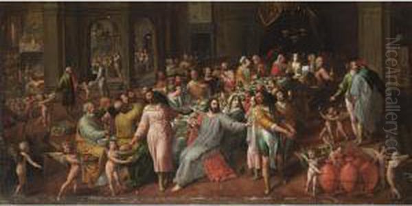 The Wedding At Cana Oil Painting by Gillis Coignet