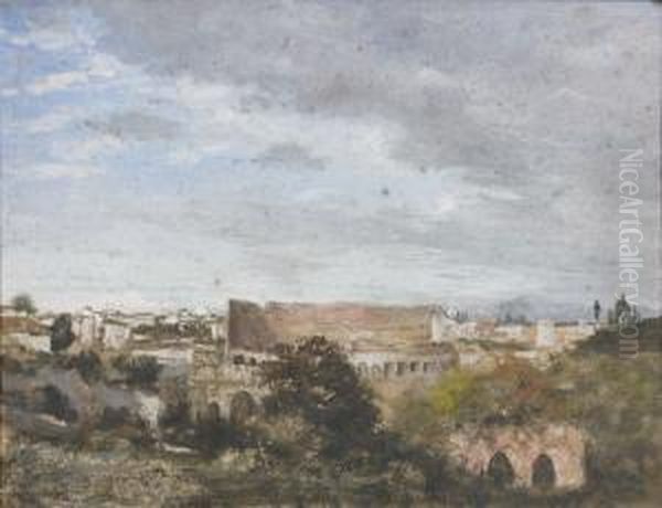 Vue Du Colisee Prise Du Palatin, Rome by Jules Louis Phillipe Coignet