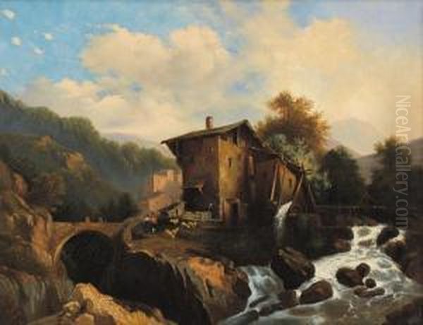 Mulino Oil Painting by Jules Louis Phillipe Coignet