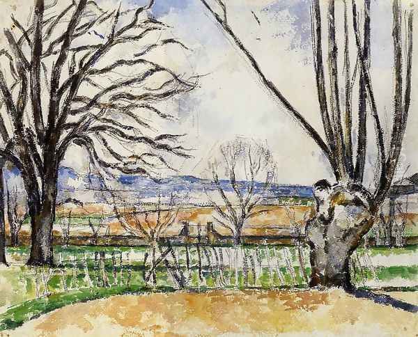 The Trees Of Jas De Bouffan In Spring Oil Painting by Paul Cezanne