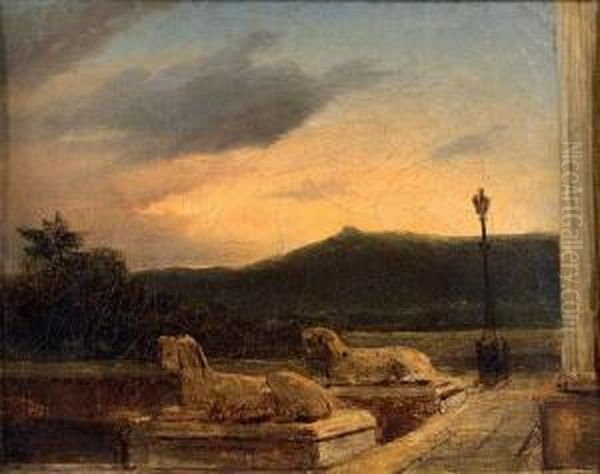 Vue De Bagatelle Oil Painting by Jules Louis Phillipe Coignet