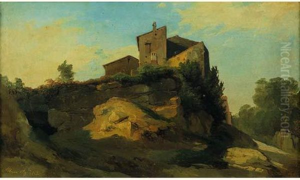 Vue D'albano Oil Painting by Jules Louis Phillipe Coignet