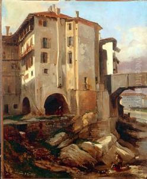 Situated And Dated 1837 On Lower Left, Signed On Lowerright Oil Painting by Jules Louis Phillipe Coignet