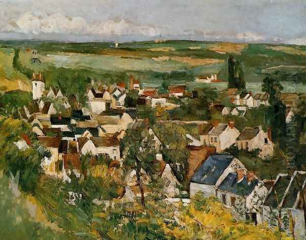 View Of Auvers Sur Oise Oil Painting by Paul Cezanne