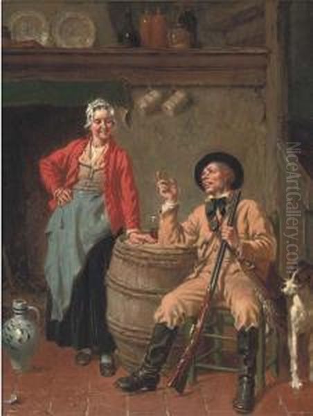 Refreshment After The Shoot Oil Painting by Jan David Col