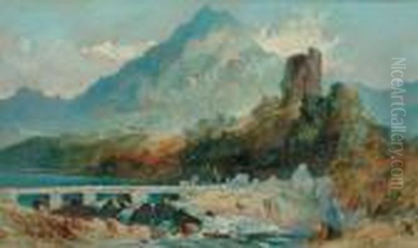 Cascatelle Au Pied D'une Montagne Oil Painting by Jan David Col