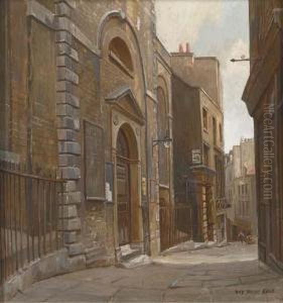 Entrance To St Mary At Hill, Love Lane, London Oil Painting by Rex Vicat Cole