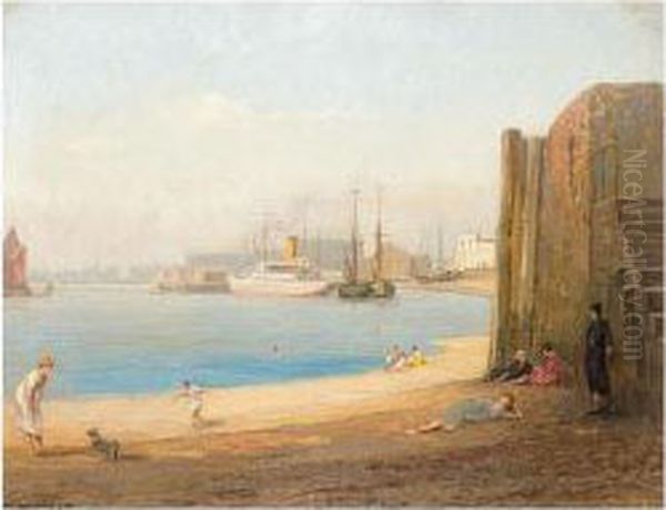 Harbour Scene Oil Painting by Rex Vicat Cole