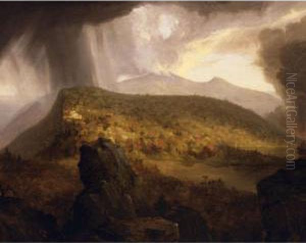 Catskill Mountain House Oil Painting by Thomas Cole