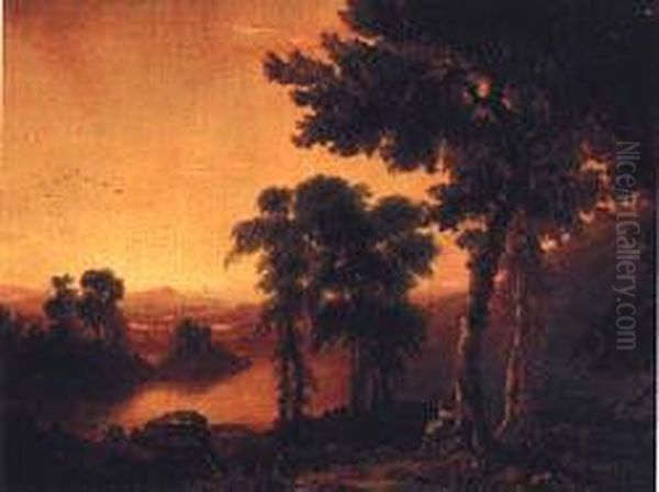 Poetic Sunset Oil Painting by Thomas Cole