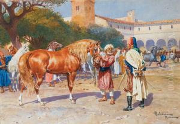 Le Marche Aux Chevaux Oil Painting by Francesco Coleman