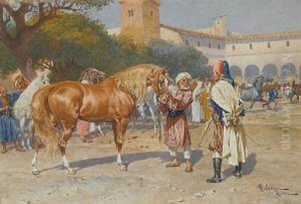 Horse Market Oil Painting by Francesco Coleman