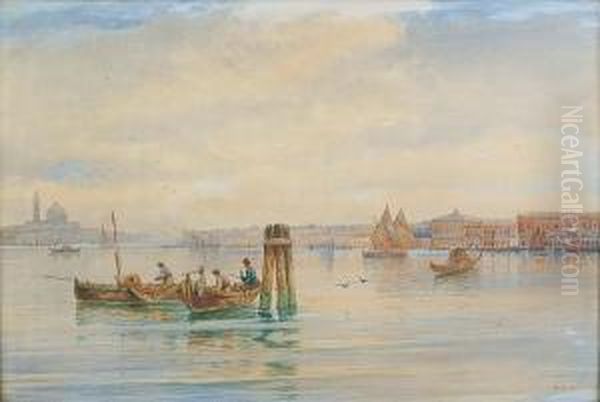 View Of The Venetian Lagoon Oil Painting by Francesco Coleman