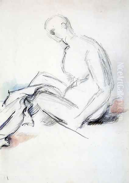 Seated Nude Oil Painting by Paul Cezanne