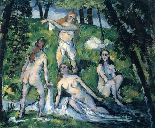 Bathers 10 Oil Painting by Paul Cezanne