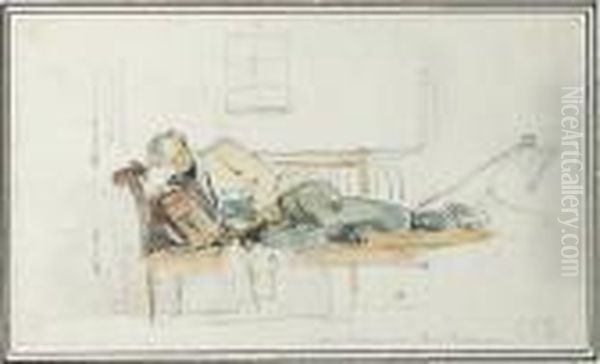 Richard Parkes Bonington Asleep Oil Painting by Alexandre-Marie Colin