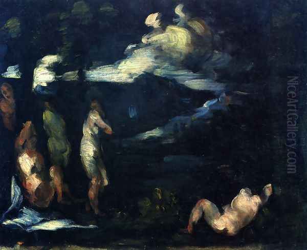 Bathers 9 Oil Painting by Paul Cezanne