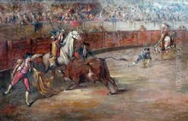 Scene De Corrida by Gustave Colin