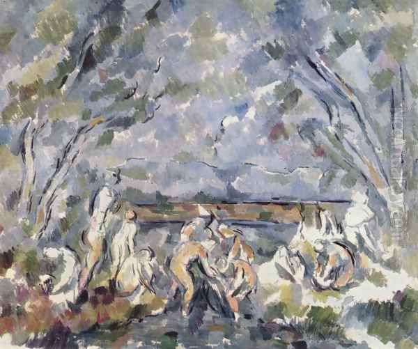 Bathers 7 Oil Painting by Paul Cezanne