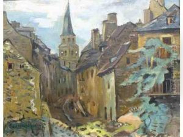 Rue Et Toits De Village Oil Painting by Paul Emile Colin