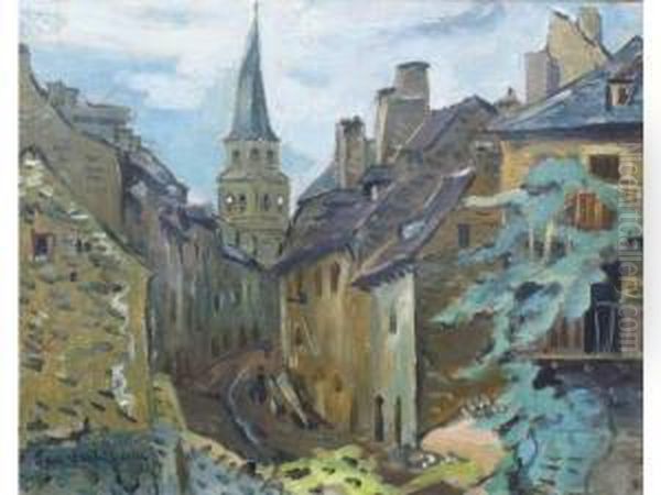 Rue Et Toits De Village Oil Painting by Paul Emile Colin