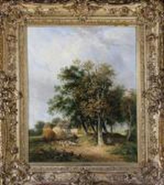 A Country Scene Oil Painting by Samuel David Colkett