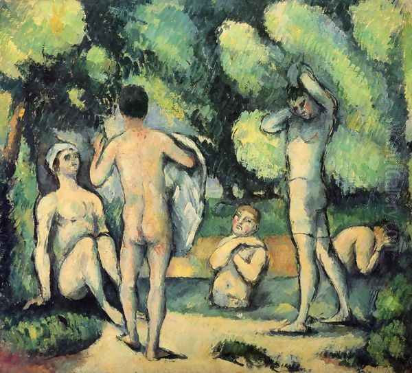 Bathers 6 Oil Painting by Paul Cezanne