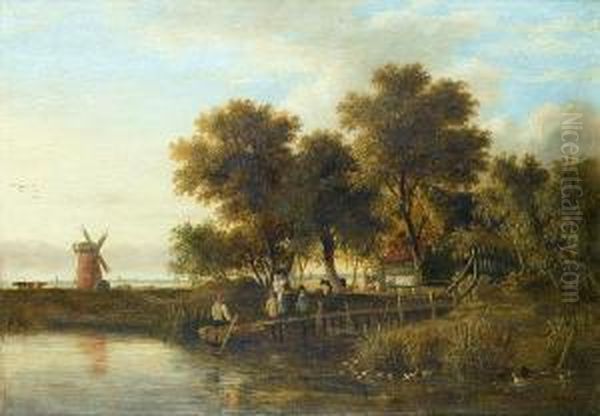 The Ferry Oil Painting by Samuel David Colkett