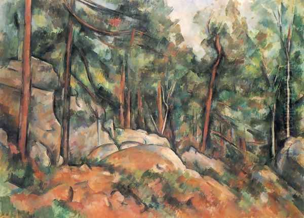 In the forest Oil Painting by Paul Cezanne