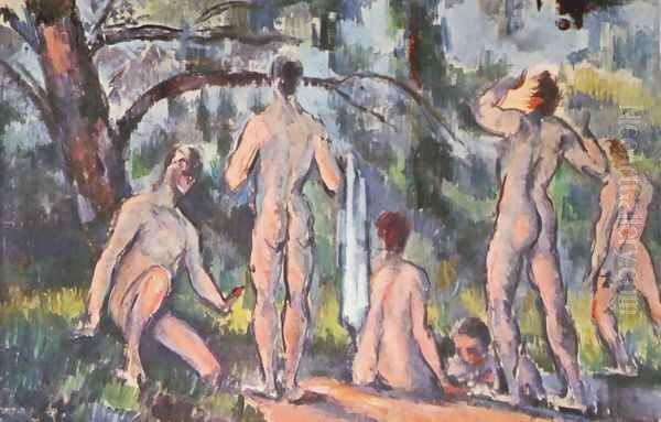 Bathers 12 Oil Painting by Paul Cezanne