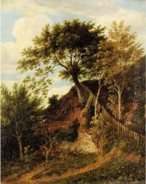 Wooded Landscape Oil Painting by Samuel David Colkett