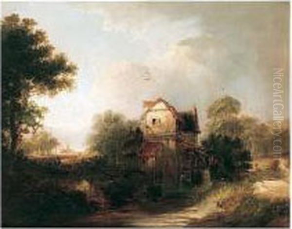 The Water Mill Oil Painting by Samuel David Colkett