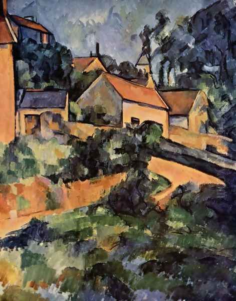 Road curve in Montgeroult Oil Painting by Paul Cezanne