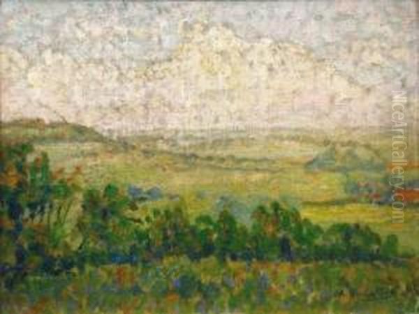 Vue Sur La Campagne Oil Painting by Auguste Michel Colle