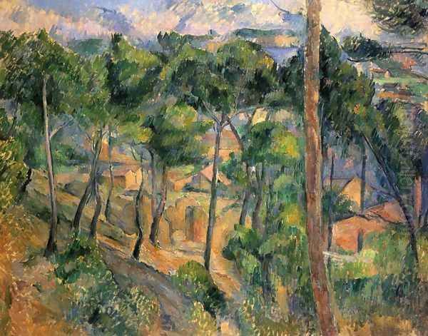 L'Estaque, view by the Kiefern Oil Painting by Paul Cezanne