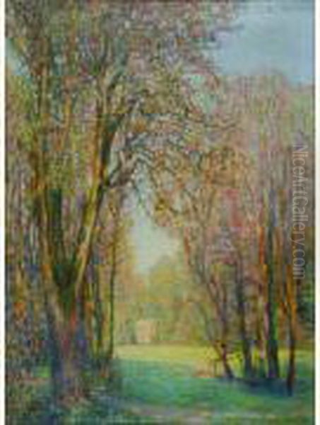  Parc A Champigneulles, 1910  Oil Painting by Auguste Michel Colle