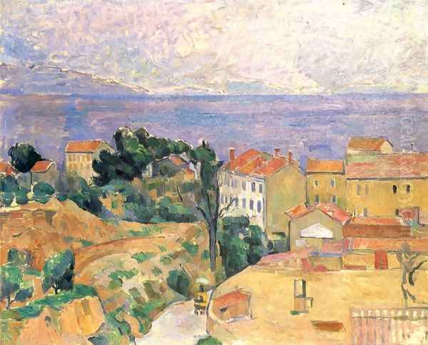 View of L'Estaque Oil Painting by Paul Cezanne