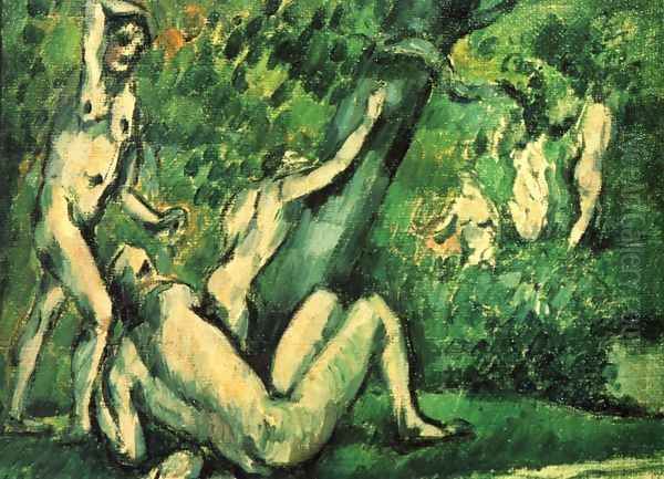 Bathers 8 Oil Painting by Paul Cezanne