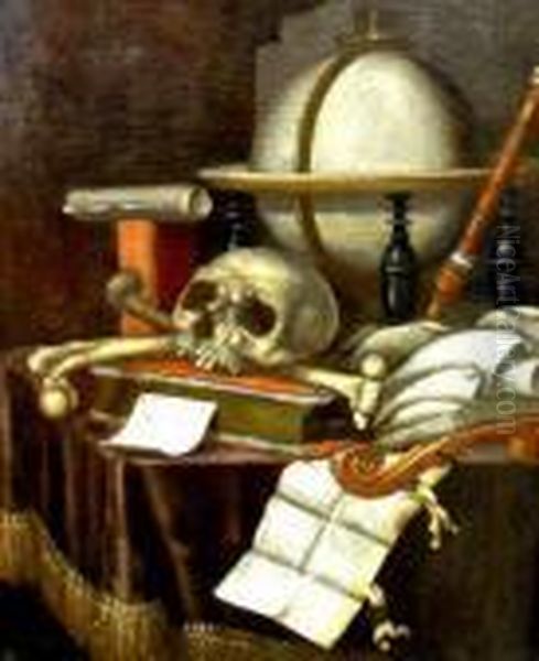 A Vanitas Still Life Oil Painting by Edwart Collier