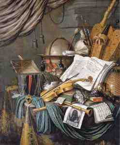 A Vanitas Still Life Oil Painting by Edwart Collier