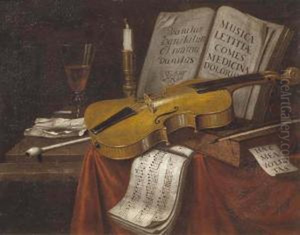 Vanitas, Allegoria Della Musica E Dei Piaceri Della Vita Oil Painting by Edwart Collier