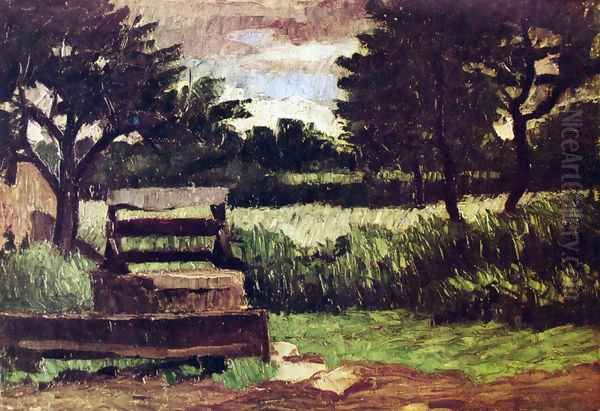 Landscape with wells Oil Painting by Paul Cezanne