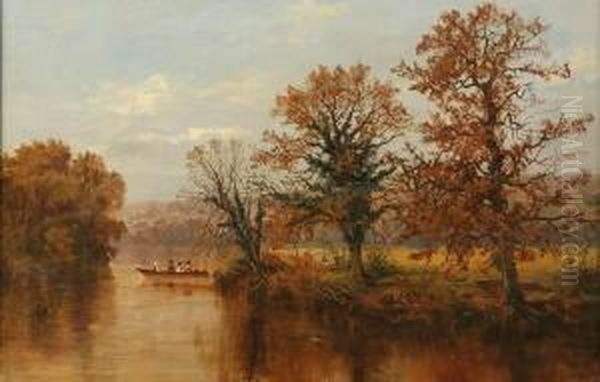 Figures In A Boat Oil Painting by Arthur Bevan Collier