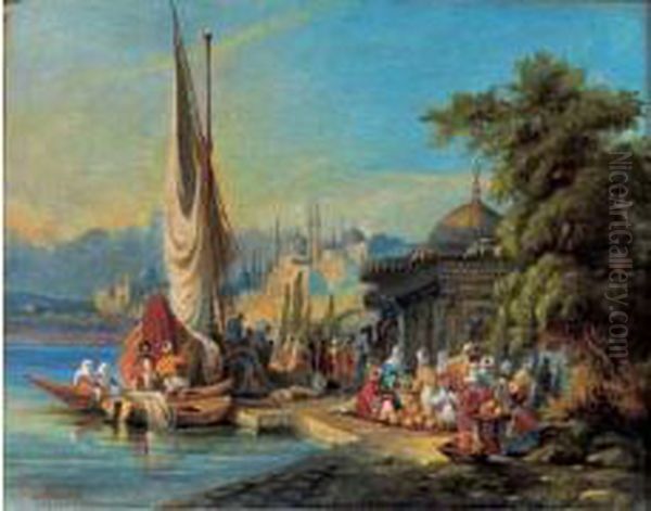 Vue D'istanbul Oil Painting by Arthur Bevan Collier