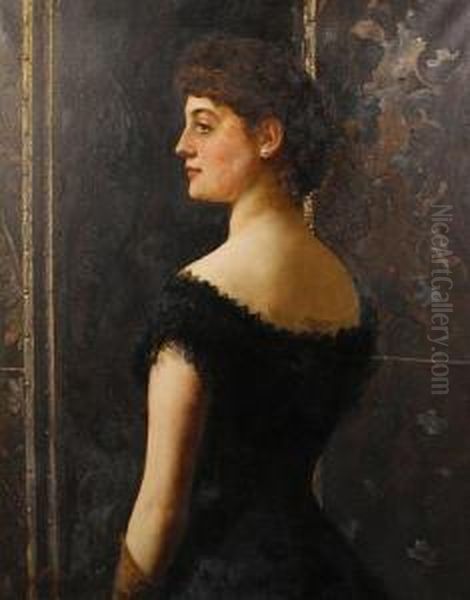 Portrait Of Laura Mary Stapleton Oil Painting by John Maler Collier