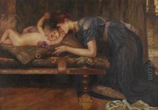 Maternal Cares Oil Painting by John Maler Collier