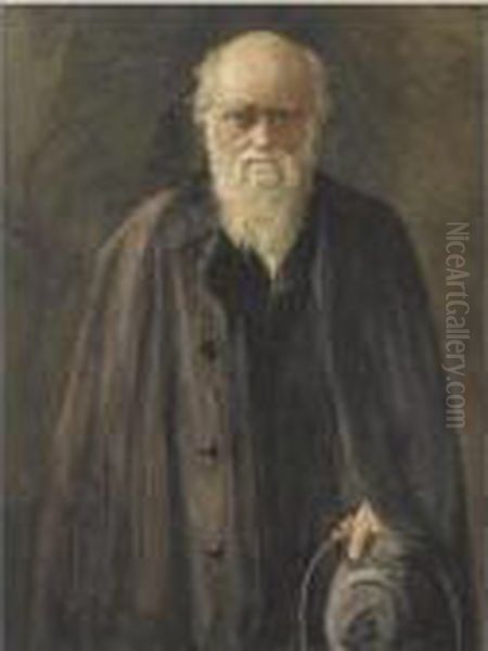 Portrait Of Charles Darwin Oil Painting by John Maler Collier