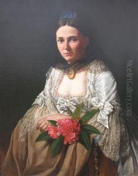 A Portrait Of A Plant Hunters Bride Oil Painting by John Maler Collier