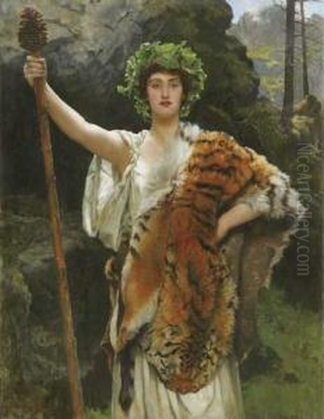 The Priestess Of Bacchus Oil Painting by John Maler Collier